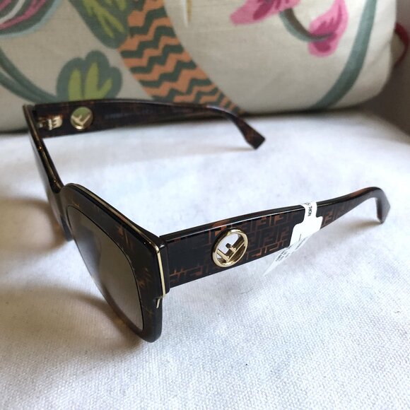 NEW Fendi F is FENDI Havana Cat Eye Square Sunglasses main image 9